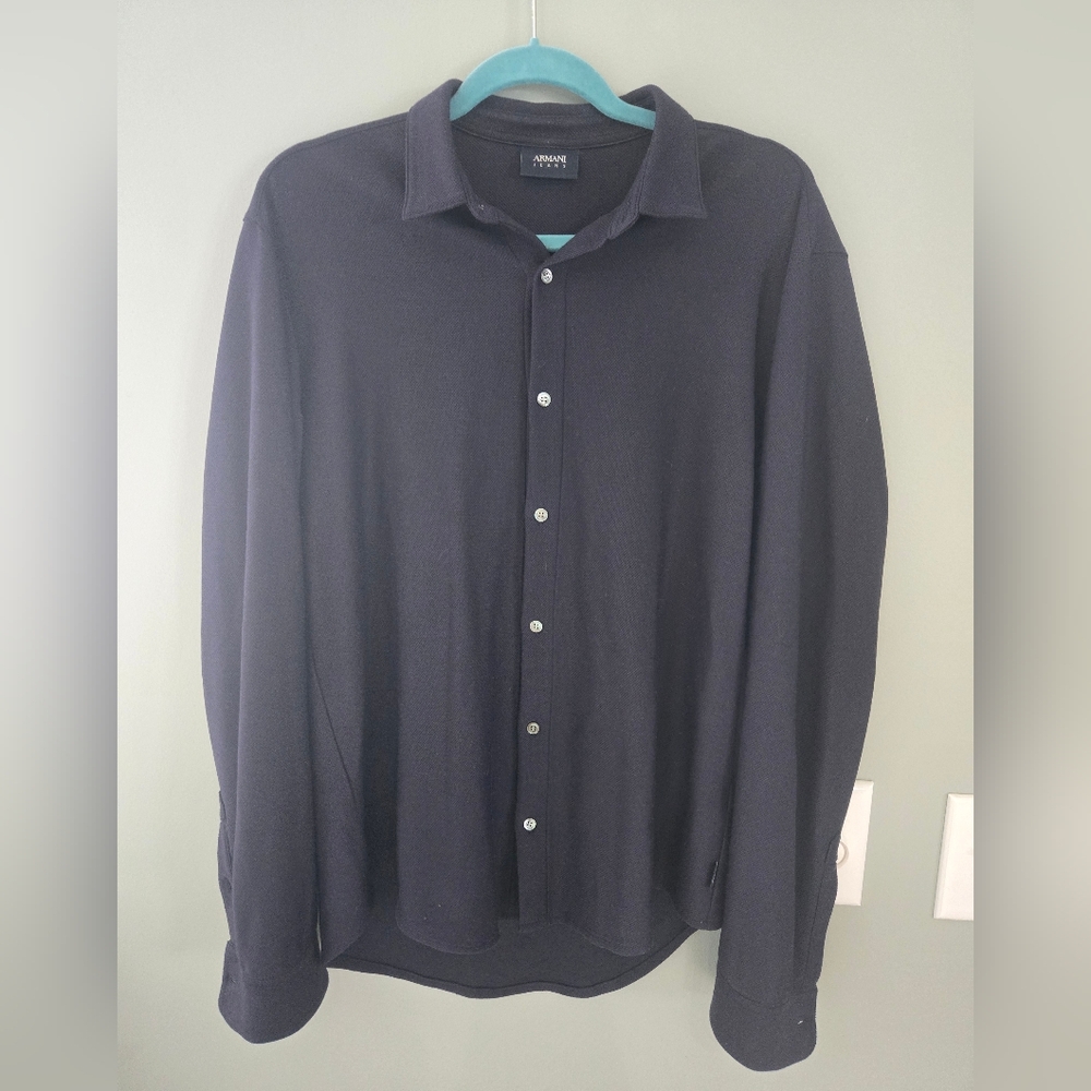 Armani Jeans Men’s Black Long Sleeve Shirt Size Regular XL